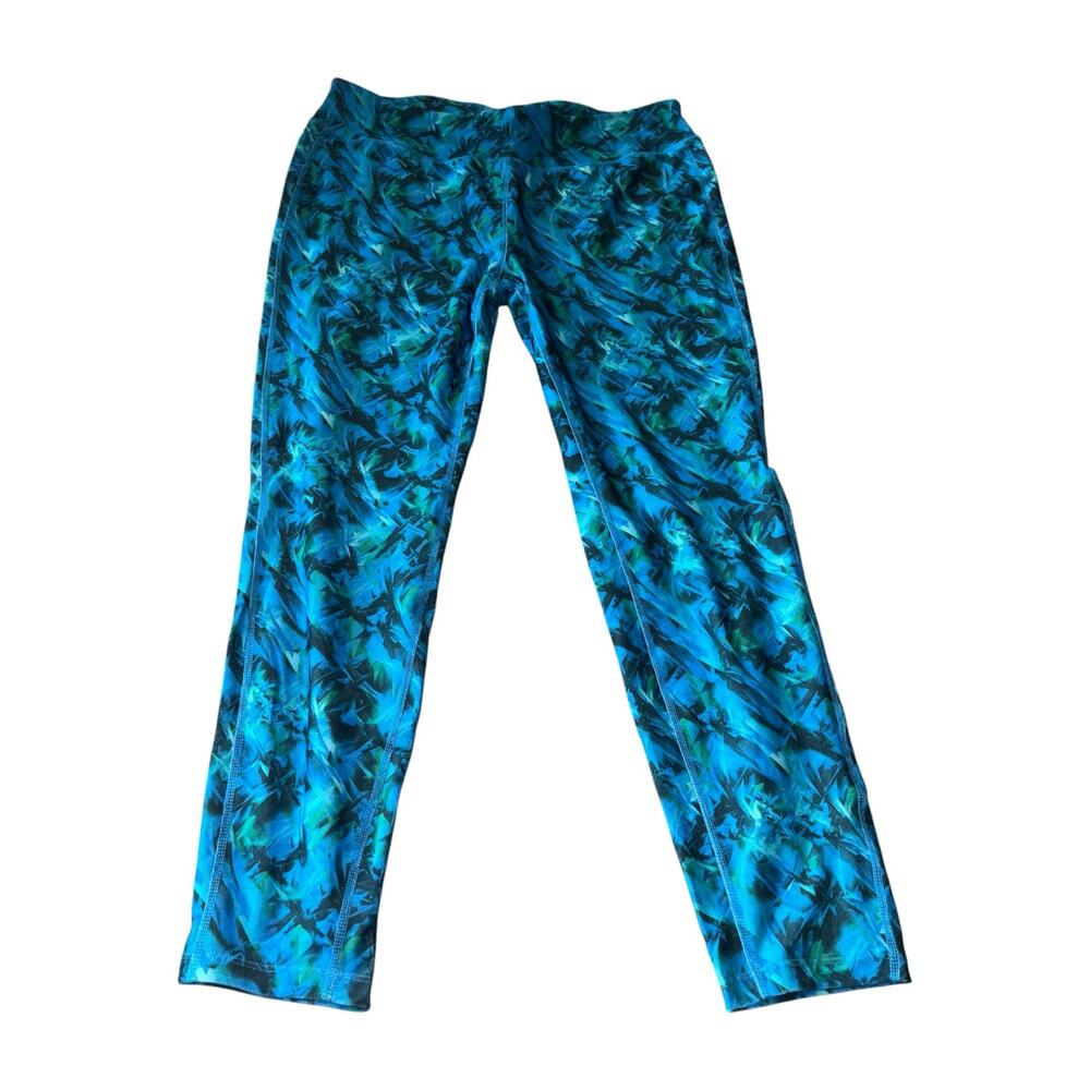 tangerine Blue & Green Print Leggings Size XXL